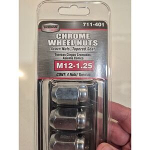 Dorman 711-401‎ Chrome Wheel Nuts Acorn Tapered Seat M12-1.25 4-Pack